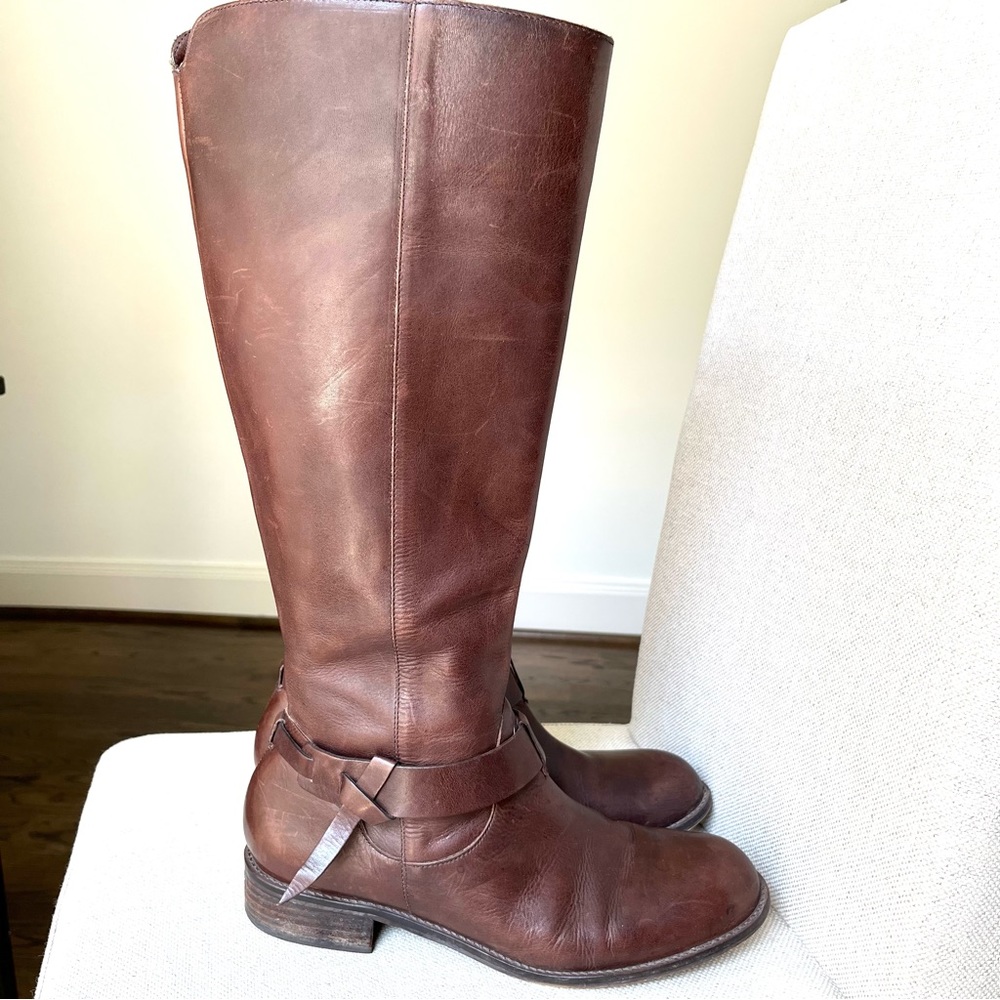 Anthropologie Equestrian Style Riding Boots in Brown Leather (size 9)